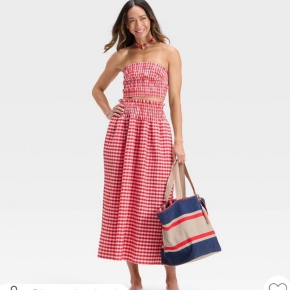 Universal Thread Red and White Gingham Dress NWT - image 1